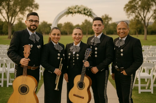Mariachis en boda al aire libre