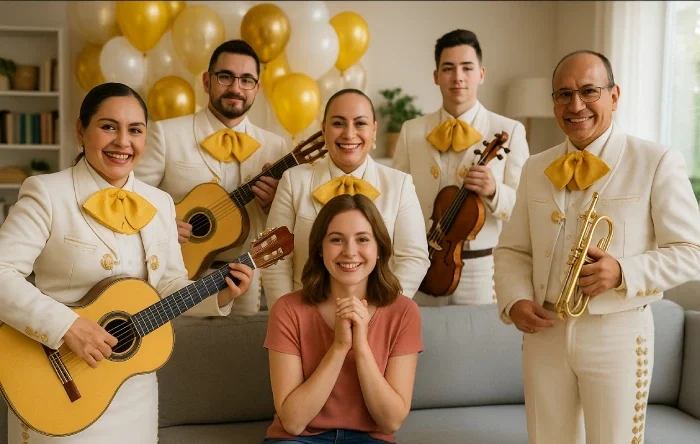 Mariachis en cumpleaños de mujer